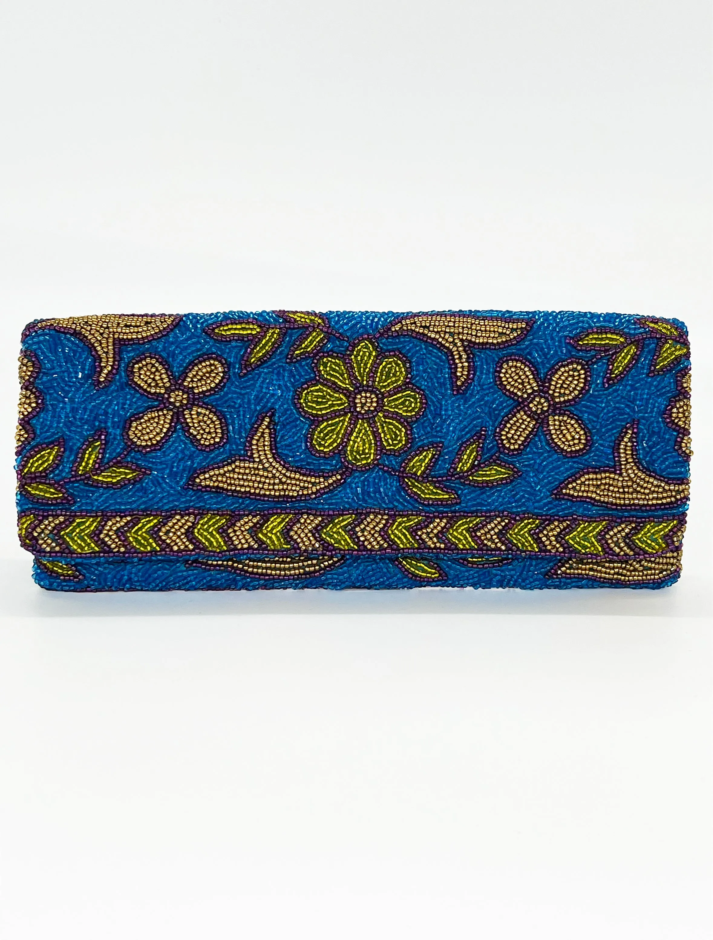 Beaded Clutch- Regent Blue Gold