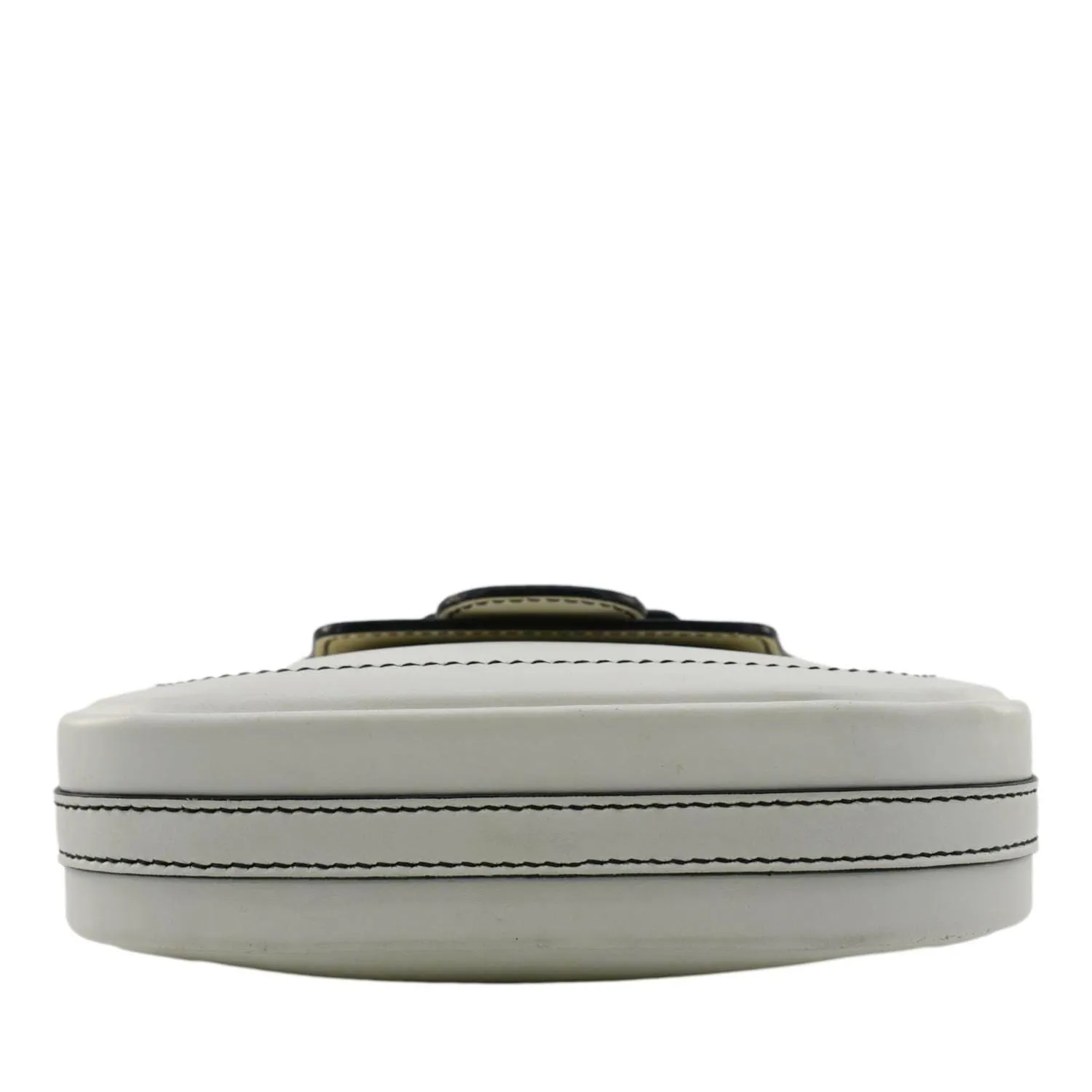 CHRISTIAN DIOR D Fence Calfskin Leather Saddle Bag White