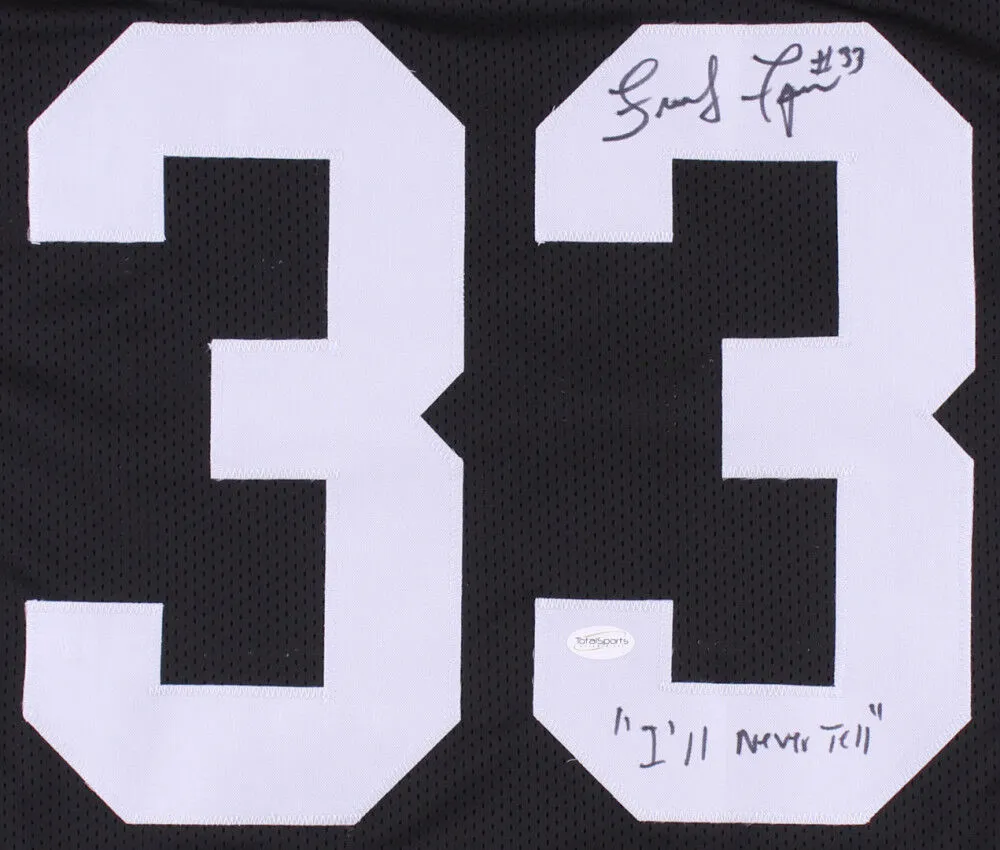 John "Frenchy" Fuqua Signed Steelers Jersey Inscribed "I'll Never Tell" TSE COA
