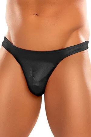Mens Black Satin Bong Thong