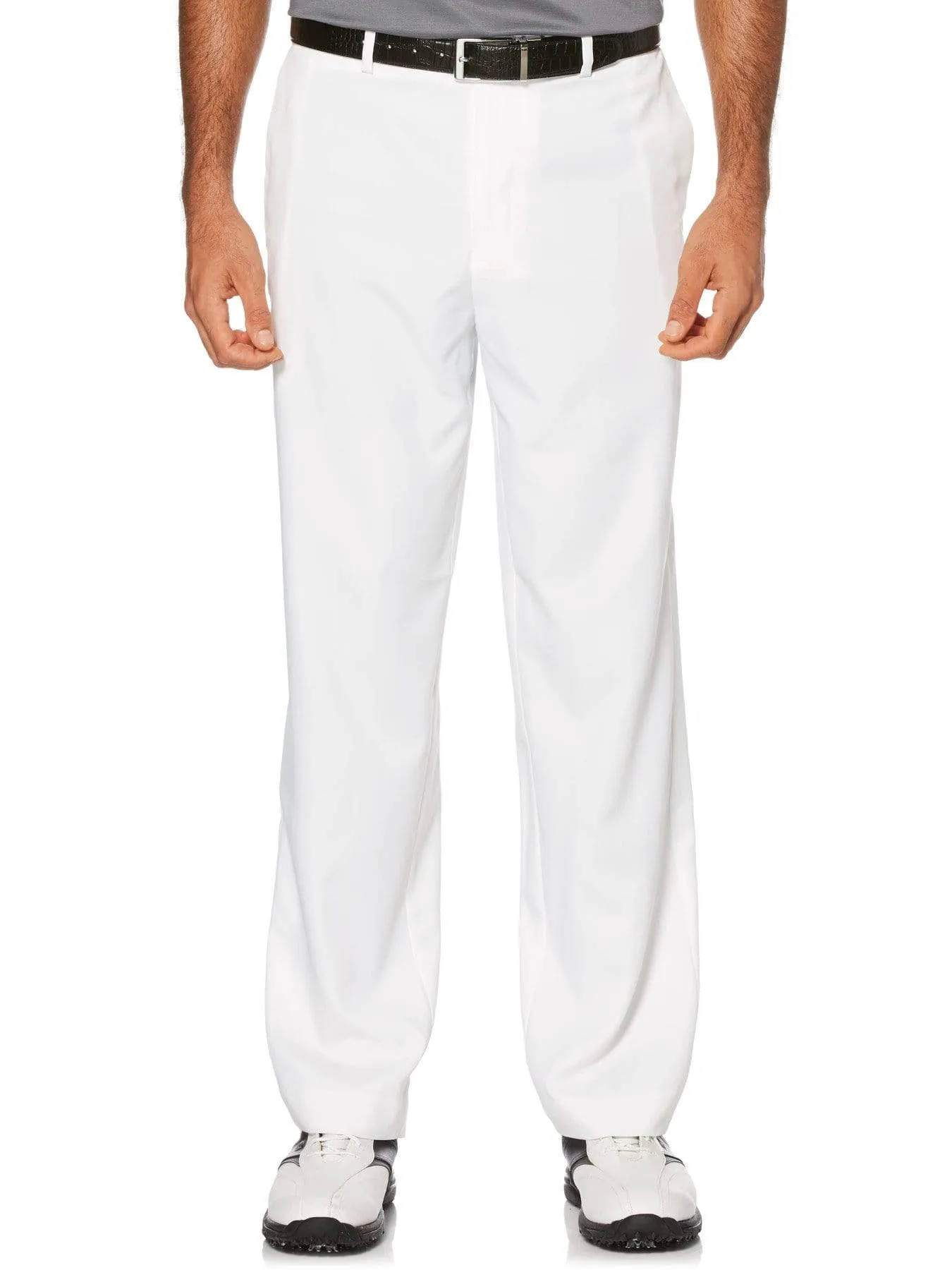 Men's Flat Front Expandable Waistband Pant - White