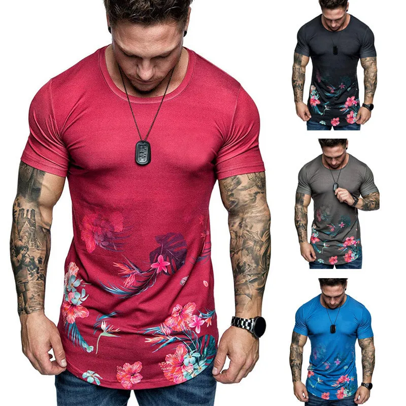 MEN'S SLIM FIT FLORAL PRINT TEE