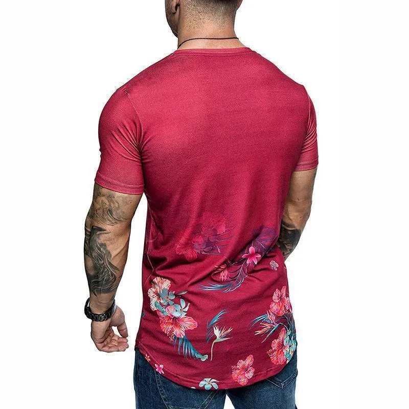 MEN'S SLIM FIT FLORAL PRINT TEE