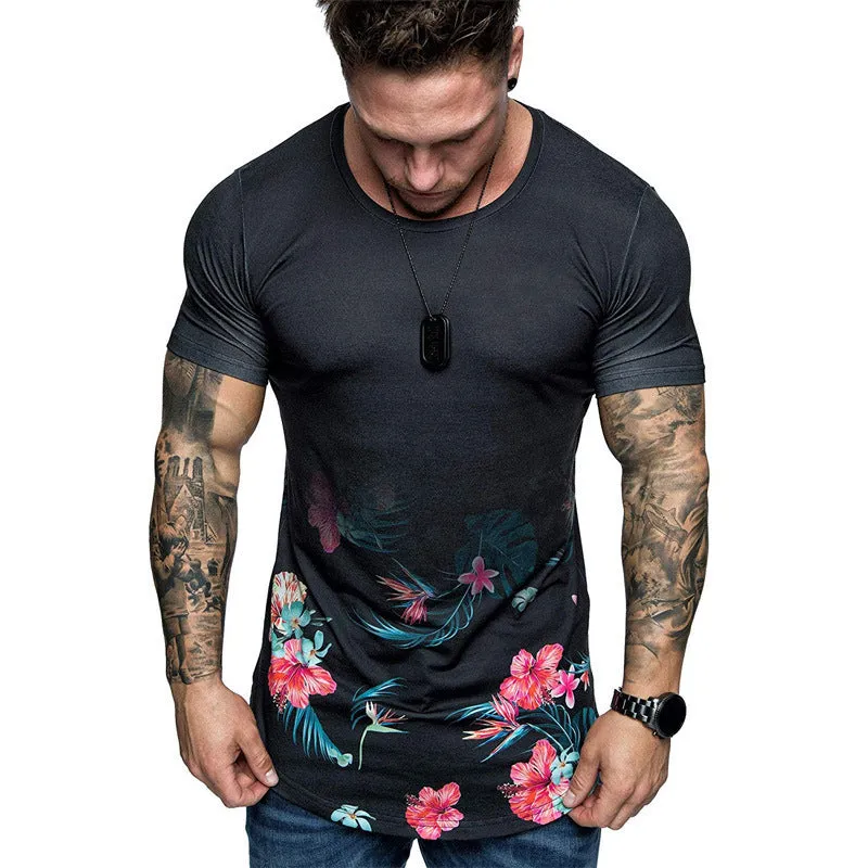 MEN'S SLIM FIT FLORAL PRINT TEE