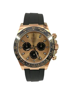 Rolex Daytona Rose Gold Black Ceramic Oyster flex Watch 116515 LN Box And Papers