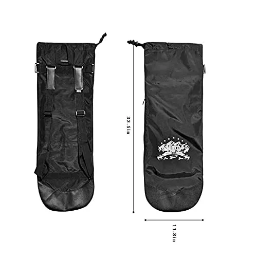 xxiaojun Skateboard Backpack Bag With Adjustable 2 Shoulder Straps，Foldable Water Proof Skateboard Carry Bags for Travel，Black Nylon Electric Skaeteboard Bag